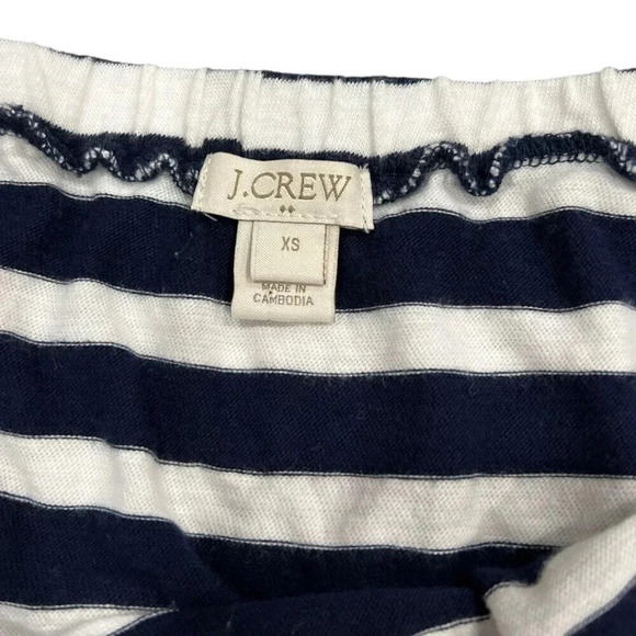 J. Crew Navy Striped Off Shoulder Knit Top XS - Picture 4 of 4